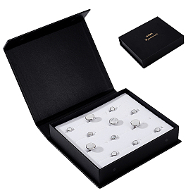 Подарочные коробки для хранения запонок из бумаги и картона, бархатом внутри, прямоугольные