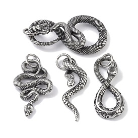 316 Surgical Stainless Steel Pendants, with Jump Ring, Snake Charm