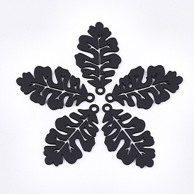 Spray Painted Alloy Pendants, Leaf