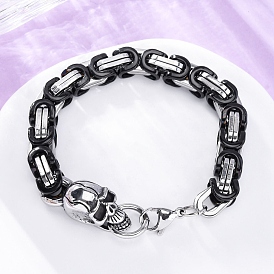 201 из нержавеющей стали византийские браслеты цепи, браслеты с черепами с 304 застежками из нержавеющей стали