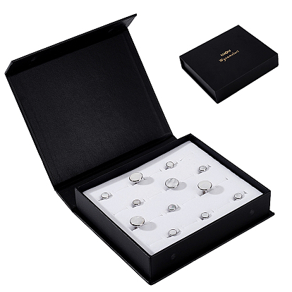 Подарочные коробки для хранения запонок из бумаги и картона, бархатом внутри, прямоугольные