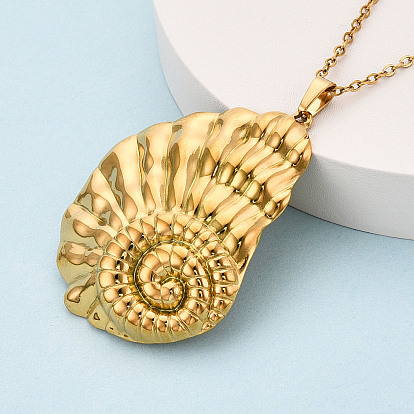 304 подвесные из нержавеющей стали ожерелья, формы раковины, ионное покрытие (ip)