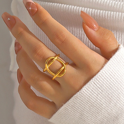 Открытые манжеты из нержавеющей стали, полое овальное украшение для женщин