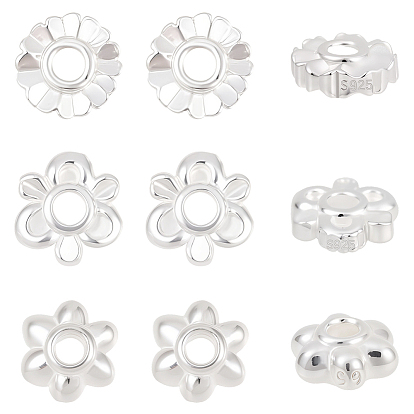 30шт. 3 стили s925 бусины из стерлингового серебра, малая прокладка, цветок