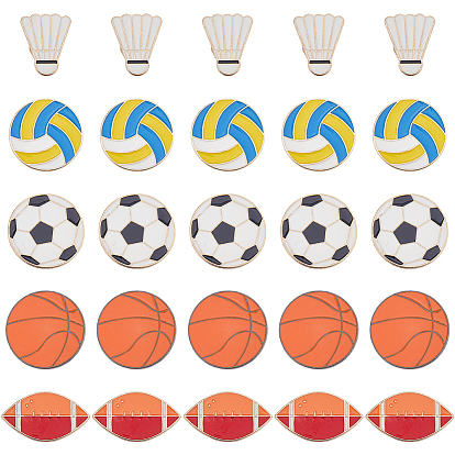 25шт. 5 стили спортивные эмалированные броши, булавки для лацканов из сплава для одежды рюкзака, разнообразные