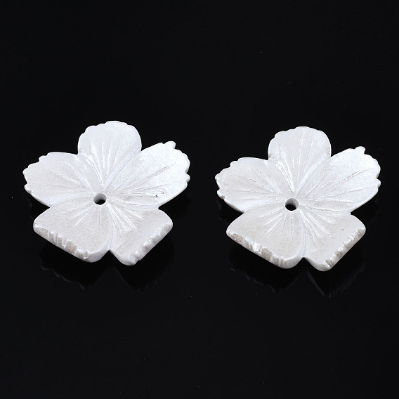 Opaque Resin Bead Caps, 5-Petal, Flower