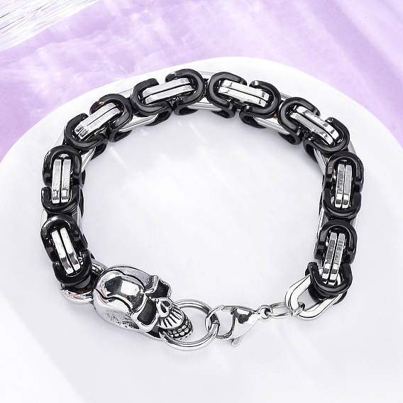 201 из нержавеющей стали византийские браслеты цепи, браслеты с черепами с 304 застежками из нержавеющей стали