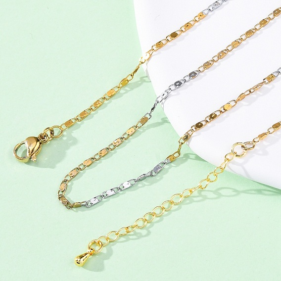 Ожерелья-цепочки из латуни для женщин, 304 из нержавеющей стали застежкой омар, стойки покрытие, без свинца и без кадмия, долговечный