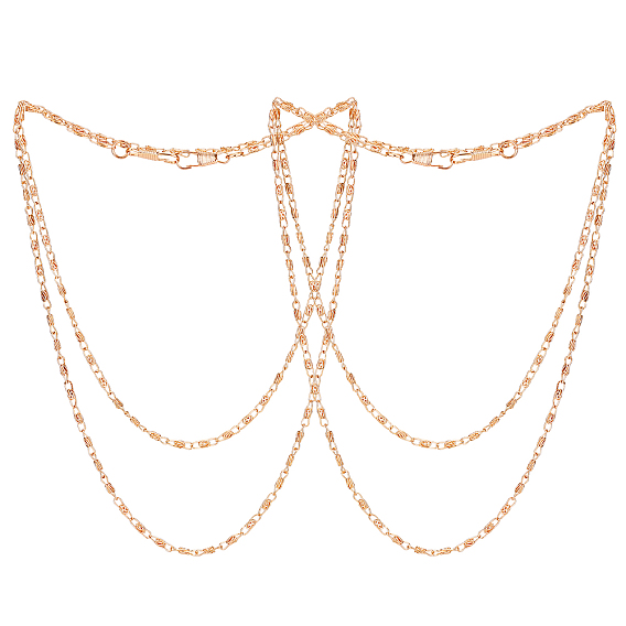 Iron Chain Bag Strap, with Clasp, Replacement Handbag Decoration Bags Straps