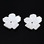 Opaque Resin Bead Caps, 5-Petal, Flower