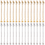30pcs 2 couleurs 304 rallonge de chaîne en acier inoxydable, sans cadmium et sans nickel et sans plomb, avec fermoirs et petite breloque cœur