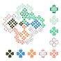54Pcs 9 Colors Acrylic Pendants, PVC Printed on the Front, Film and Mirror Effect on the Back, Clover