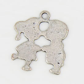 Сплавочные подвески тибетского стиля, без свинца и без кадмия, кулоны с силуэтом