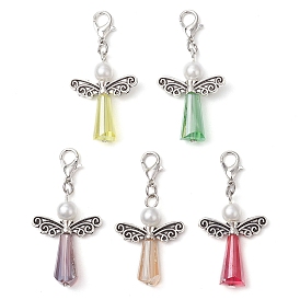 Ангел стеклянный кулон украшение, Застежки-когти из сплава омара для украшений сумок