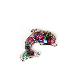 Украшения для демонстрации дельфинов из натуральной ракушки, украшение домашнего офиса, с блеском порошок