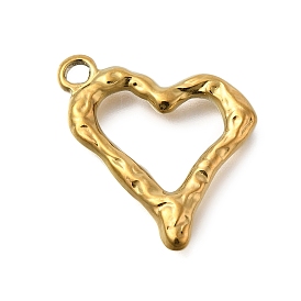 PVD Vacuum Plating 201 Stainless Steel Pendants, Heart Charm