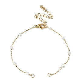 АБС имитация жемчуга бисерные цепочки браслеты изготовление, с ионным покрытием(ip) 304 цепи из нержавеющей стали