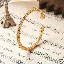 Brass Cuff Bangles, Torque Bangles for Women, Long-Lasting Plated