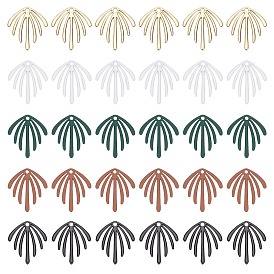 30Pcs 5 Style Spray Painted Alloy Pendants, Leaf
