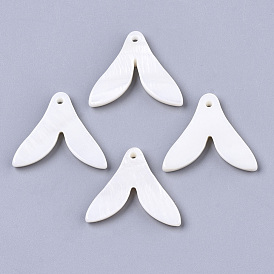 Natural Freshwater Shell Pendants, Fishtail