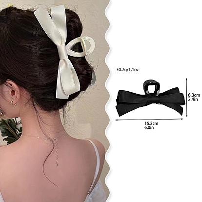 Bowknot Ribbon Claw Hair Clips for Women, with Plastic Findings
