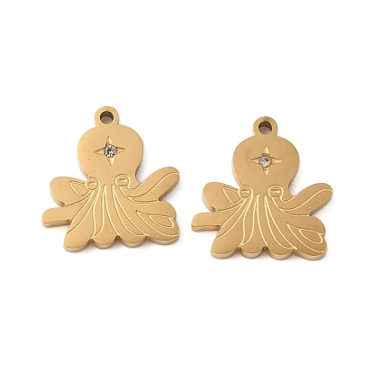 304 из нержавеющей стали с горный хрусталь подвески, ионное покрытие (ip), осьминог