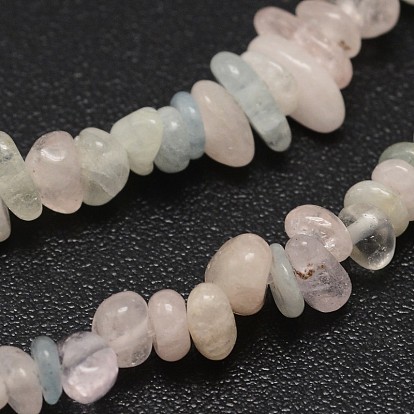 Chips Natural Colorful Morganite Beads Strands, Tumbled Stone, 3~8x3~12x3~5mm, Hole: 1mm, about 32 inch