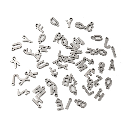 304 Stainless Steel Charms, Laser Cut, Random Letter A~Z Charm