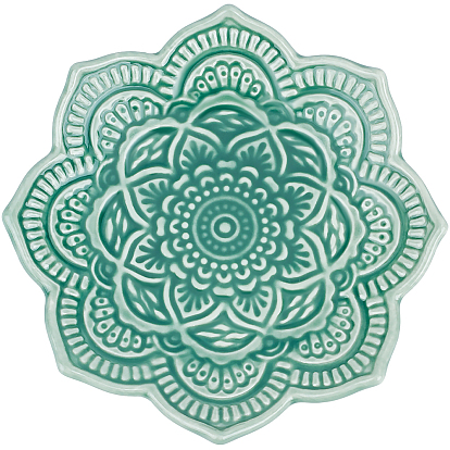 1фарфоровая тарелка для украшений в форме цветка мандалы из ПК, лоток для хранения колец, , серьга