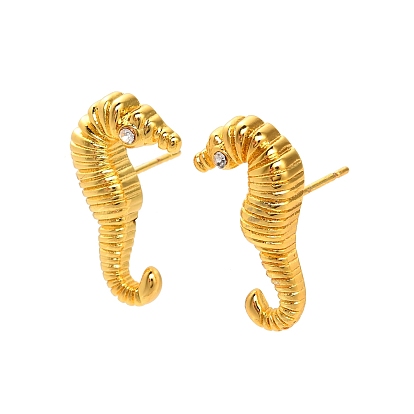 304 серьги из нержавеющей стали горный хрусталь, морской конек