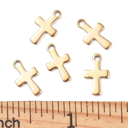 Ion Plating(IP) 304 Stainless Steel Tiny Cross Charms