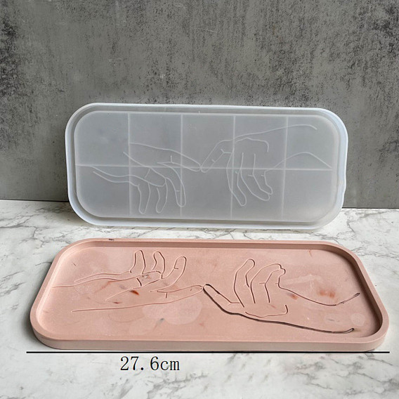DIY Rectangle with Hand Dish Tray Silicone Molds, Storage Molds, for UV Resin, Epoxy Resin Craft Makinge