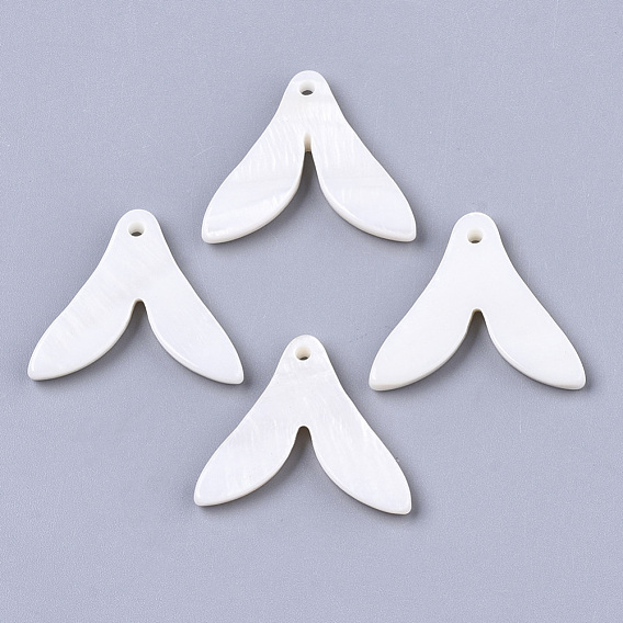 Natural Freshwater Shell Pendants, Fishtail