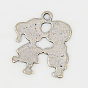 Сплавочные подвески тибетского стиля, без свинца и без кадмия, кулоны с силуэтом