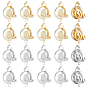 16Pcs 2 Colors Brass Clip-on Earring Findings, Earring Settings, with Horizontal Loops
