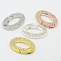 Alloy Rhinestone Spring Gate Rings, Oval Rings, 30x21x4mm