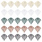 30Pcs 5 Style Spray Painted Alloy Pendants, Leaf