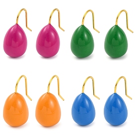 304 женские серьги-капли из нержавеющей стали с эмалью, золотые