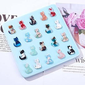 24Pcs Cat Acrylic Charm Pendant Colorful Cat Charm Mini Kitty Pendant for Jewelry Necklace Earring Making Crafts
