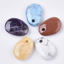 Natural & Synthetic Mixed Stone Pendants, Teardrop