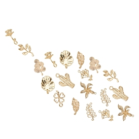 SUNNYCLUE Plant Theme Brass Pendants, Flower & Leaf