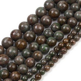 Гранат природный бисер нитей, круглые