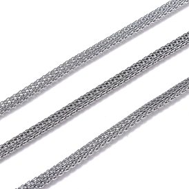 Electroplate Brass Mesh Chains/Network Chains, with Spool, Unwelded, Long-Lasting Plated