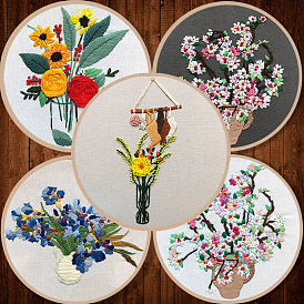 () 3D embroidery for beginners, handmade creative embroidery diy bouquet materials including tutorials