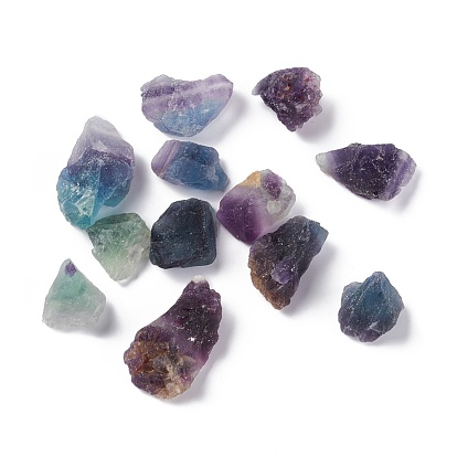 Rough Raw Natural Fluorite Beads, for Tumbling, Decoration, Polishing, Wire Wrapping, Wicca & Reiki Crystal Healing, No Hole, Nuggets