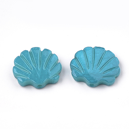 Freshwater Shell Beads, Spray Painted, Scallop Shell Shape