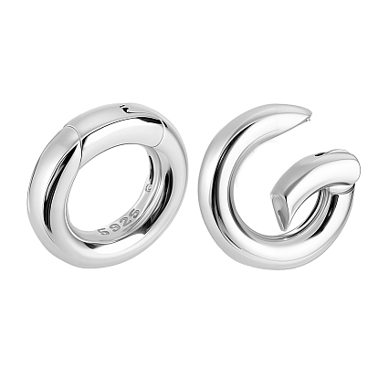 2 шт. 925 Кольца с пружинным затвором из стерлингового серебра, кольцо