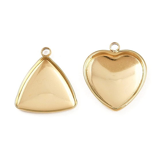 304 Настройки кабошон из нержавеющей стали кулон, ионное покрытие (ip), реальный 18 k позолоченный