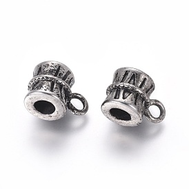 304 Stainless Steel Tube Bails, Loop Bails, Bail Beads, Large Hole Beads, Column