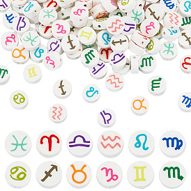 120 шт 12 стили ручной работы из полимерной глины бусины, плоские круглые с созвездием